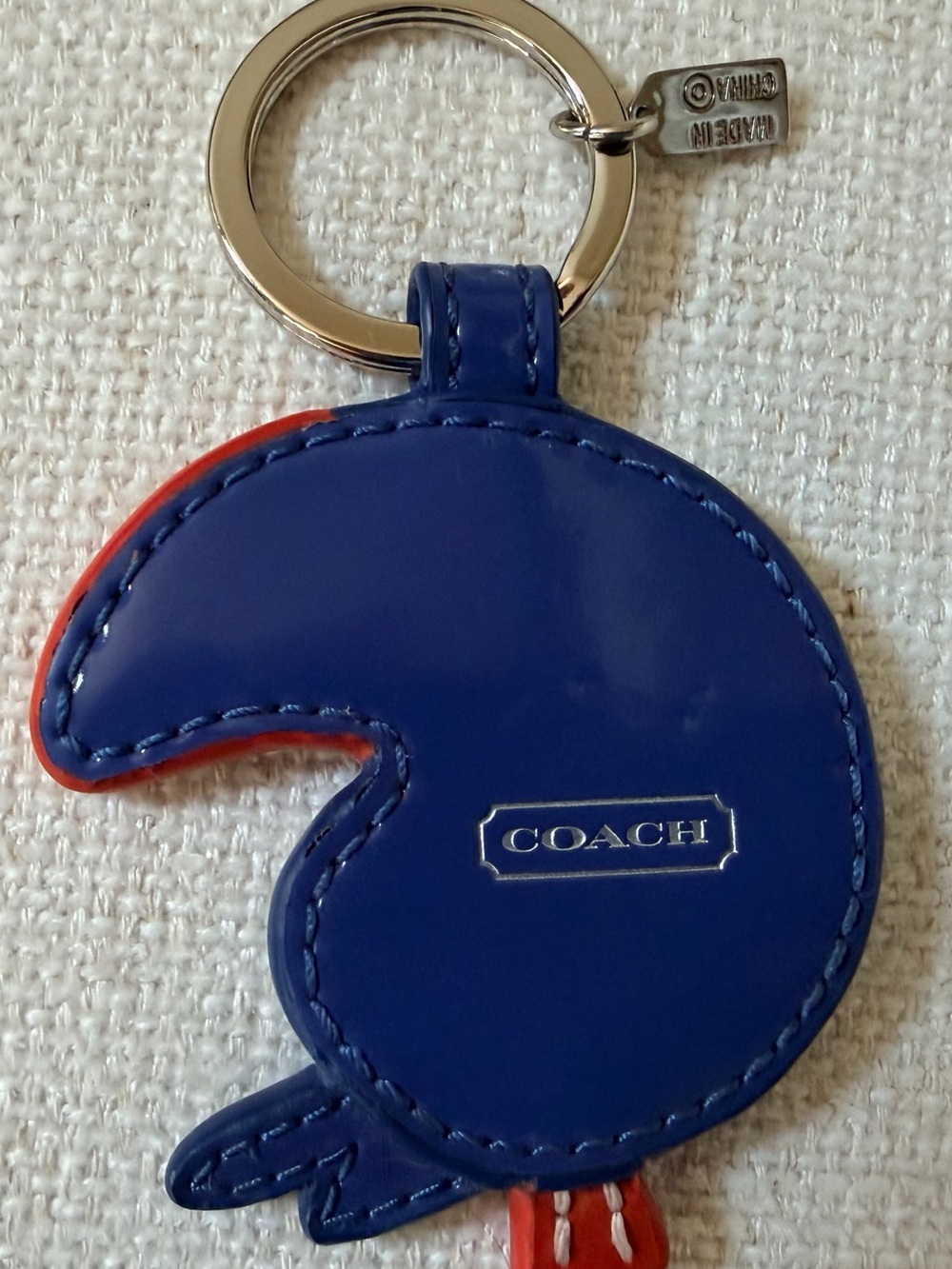 Coach Vintage Multicolor Toucan Patent Leather Key Ring - Blue, Red, Green - Picture 2 of 2